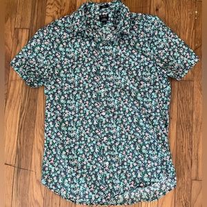 J. Crew floral slim short sleeve button down